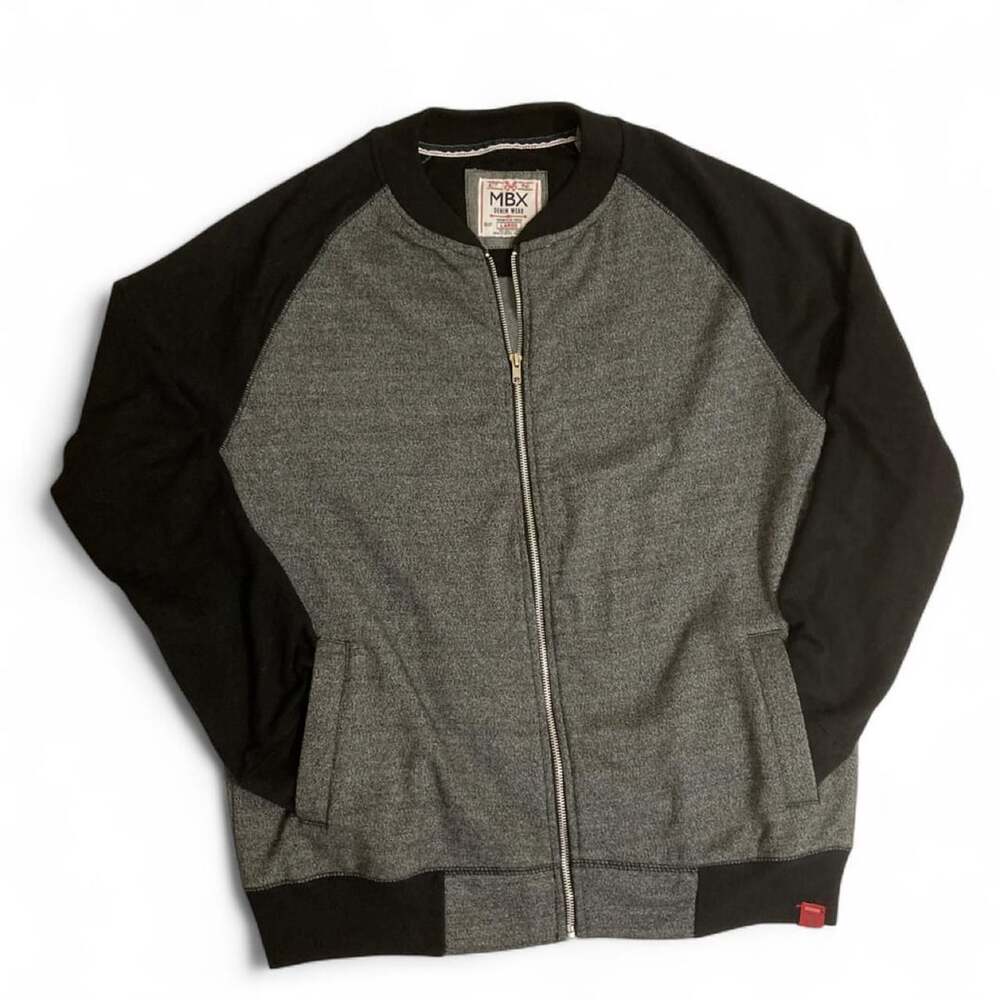 MBX Denim Wear Color-Blocked Bomber Jacket Large